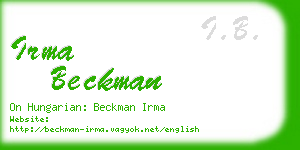 irma beckman business card